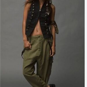 NWT Free People Bay to Breakers Destroyed Cargo Pants in Washed Pine